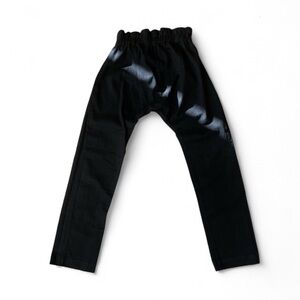 PIETSIE Drop Crotch Paper Bag Uzes Pant Black Harem Slouchy Slim Leg Crop XS